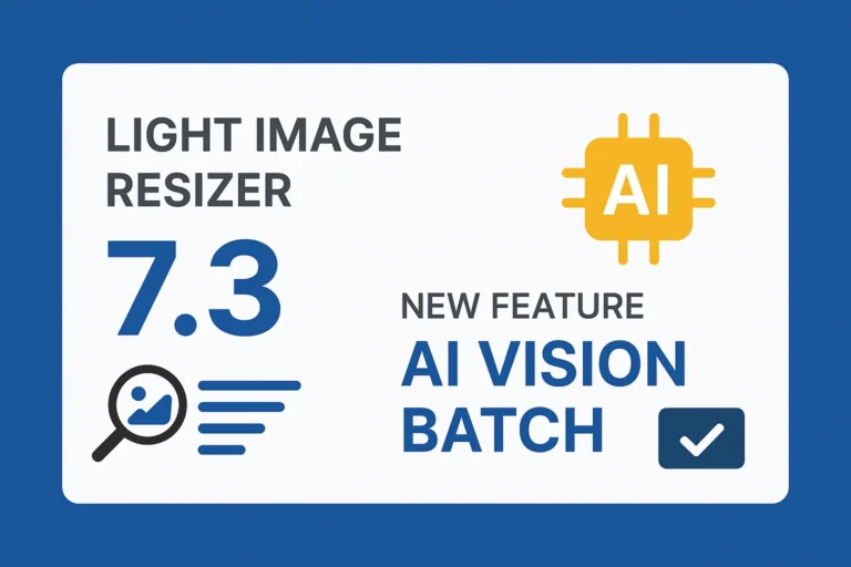 Light Image Resizer 7.3 avec la fonction AI Vision Batch